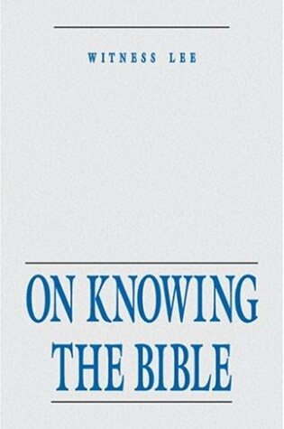 Cover of On Knowing the Bible