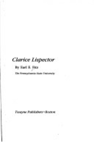 Cover of Clarice Lispector