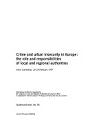 Book cover for Crime and Urban Insecurity in Europe