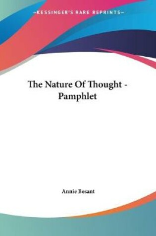 Cover of The Nature Of Thought - Pamphlet