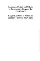 Book cover for Language, Culture and Values in Canada at the Dawn of the 21st Century