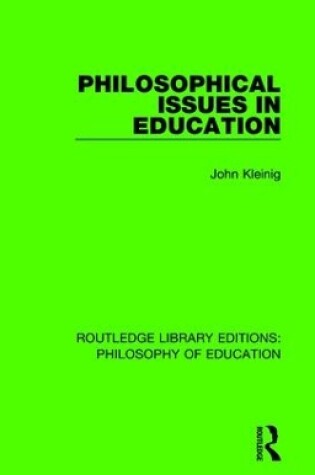 Cover of Philosophical Issues in Education