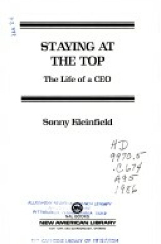 Cover of Kleinfield Sonny : Staying at the Top (HB)