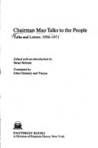 Cover of Chairman Mao Talks to the People