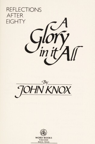 Cover of Glory in it All