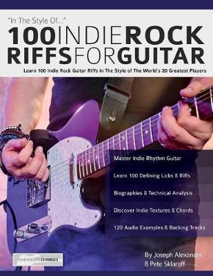 Book cover for 100 Indie Rock Riffs for Guitar