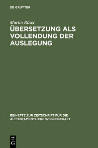 Cover of Ubersetzung ALS Vollendung Der Auslegung