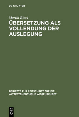 Cover of Ubersetzung ALS Vollendung Der Auslegung