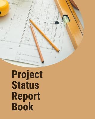 Book cover for Project Status Report Book - Gold Yellow Brown Gray Pastel - Abstract Modern Contemporary Minimalistic Unique Design