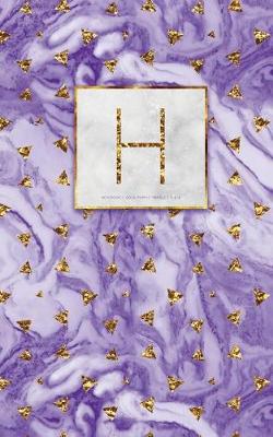 Book cover for H - Gold Purple Marble Notebook 5 X 8