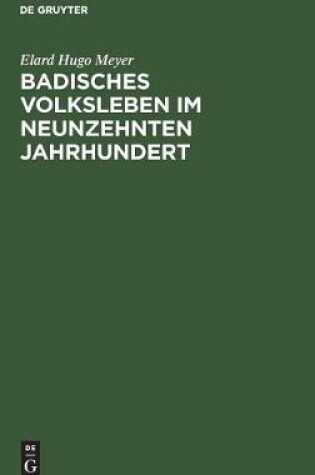 Cover of Badisches Volksleben im neunzehnten Jahrhundert