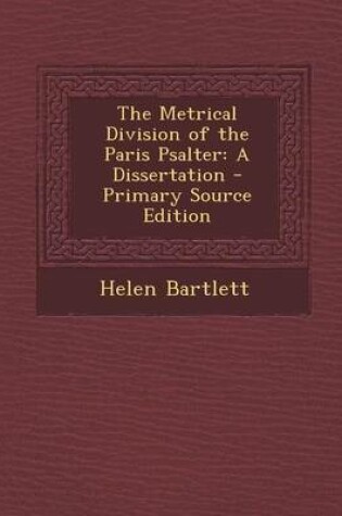 Cover of The Metrical Division of the Paris Psalter