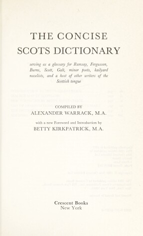 Book cover for Concise Scots Dictionary