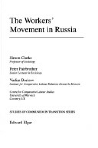 Cover of The Workers′ Movement in Russia