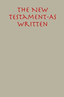 Book cover for The New Testament: As Written