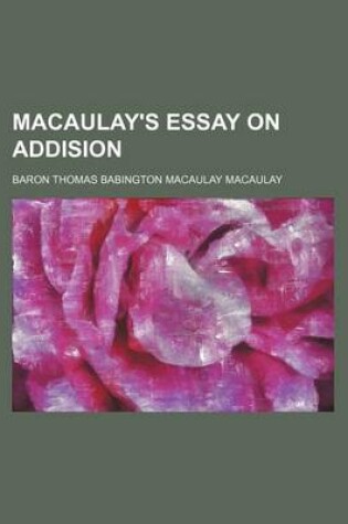 Cover of Macaulay's Essay on Addision