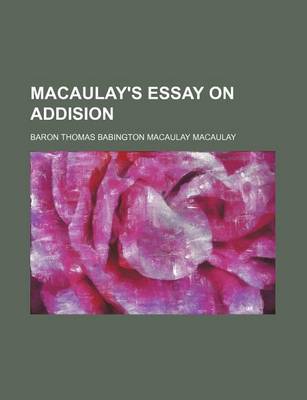 Book cover for Macaulay's Essay on Addision