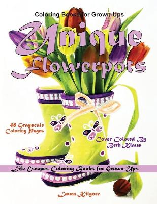 Book cover for Coloring Books for Grown-Ups Unique Flowerpots