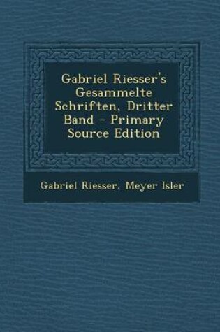 Cover of Gabriel Riesser's Gesammelte Schriften, Dritter Band