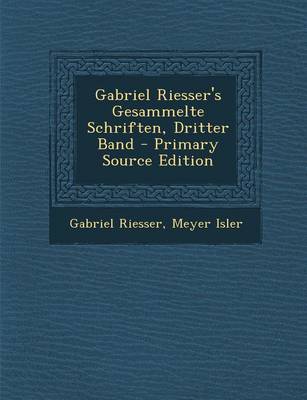 Book cover for Gabriel Riesser's Gesammelte Schriften, Dritter Band