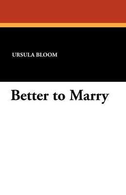 Book cover for Better to Marry