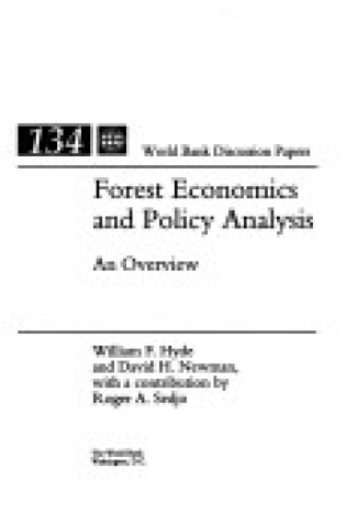 Cover of Forest Economics and Policy Analysis