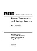 Book cover for Forest Economics and Policy Analysis