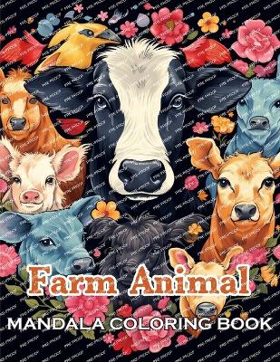 Book cover for Farm Animal Mandala Coloring Book