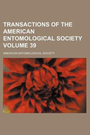 Cover of Transactions of the American Entomological Society Volume 39