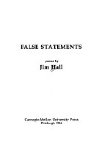 Cover of False Statements