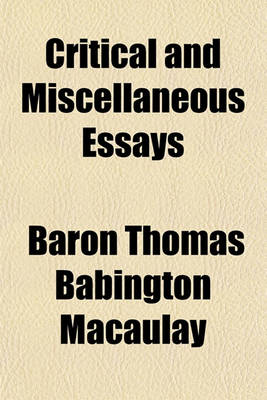 Book cover for Critical and Miscellaneous Essays