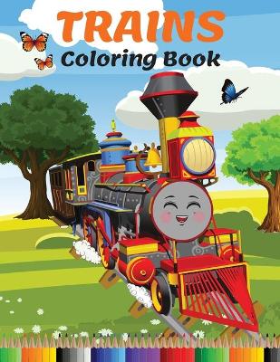 Book cover for Trains Coloring Book