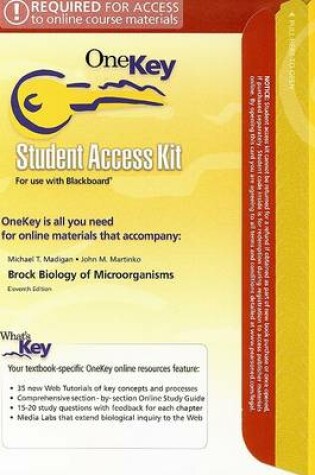 Cover of OneKey Blackboard, Student Access Kit, Brock Biology of Microorganisms