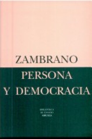 Cover of Persona y Democracia