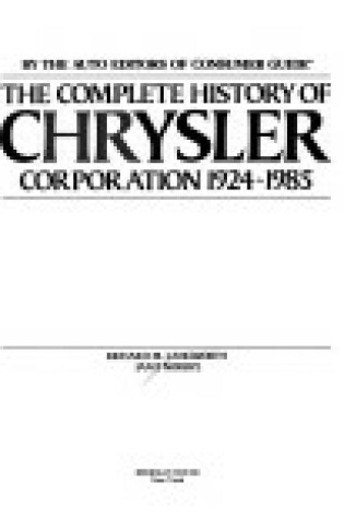 Cover of Complete History of the Chrystler Corp 19