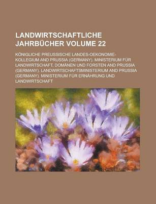 Book cover for Landwirtschaftliche Jahrbucher Volume 22