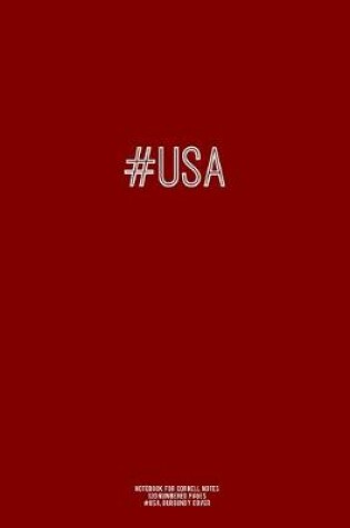 Cover of Notebook for Cornell Notes, 120 Numbered Pages, #USA, Burgundy Cover