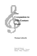 Book cover for The Companion to 20th-Century Music