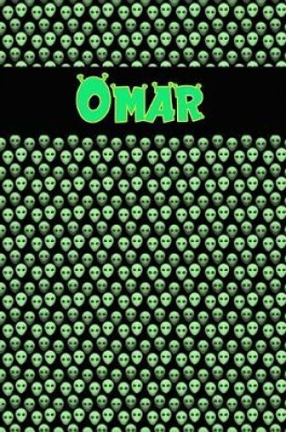 Cover of 120 Page Handwriting Practice Book with Green Alien Cover Omar