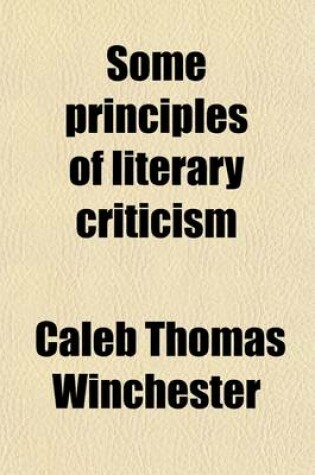 Cover of Some Principles of Literary Criticism