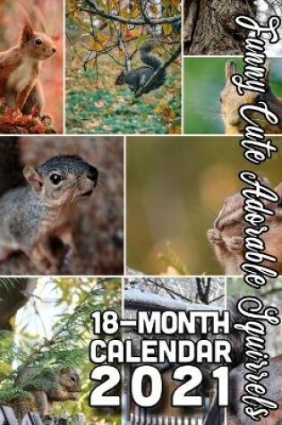 Cover of Funny Cute Adorable Squirrels 18-Month Calendar 2021
