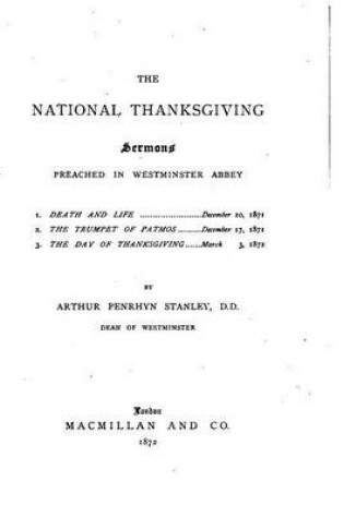 Cover of The National Thanksgiving, Sermons Preached in Westminster Abbey