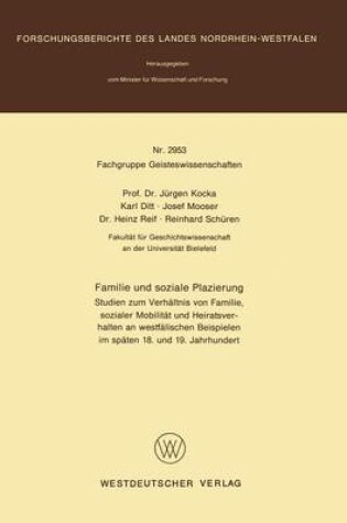 Cover of Familie und soziale Plazierung