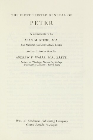 Cover of The First Epistle of Peter