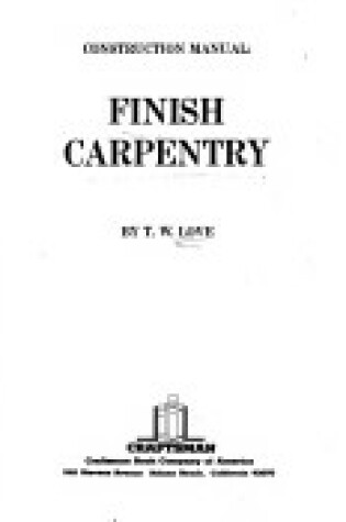 Cover of Finish Carpentry