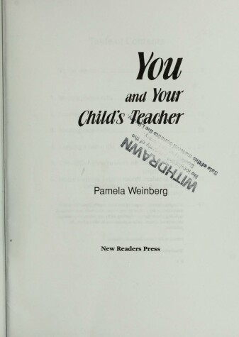 Book cover for You and Your Child's Teacher