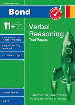 Book cover for Bond 11+ Test Papers Verbal Reasoning Multiple Choice Pack 1