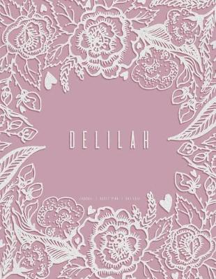 Book cover for Delilah. Dusty Pink Dot Grid Journal