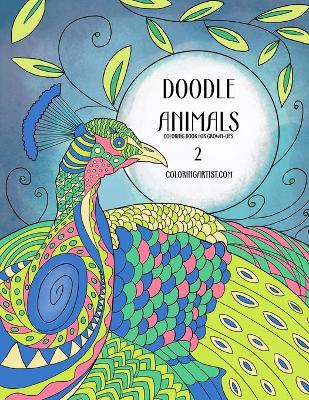 Cover of Doodle Animals Coloring Book for Grown-Ups 2