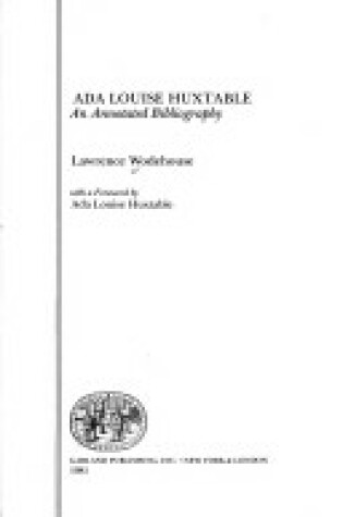 Cover of ADA Louise Huxtable
